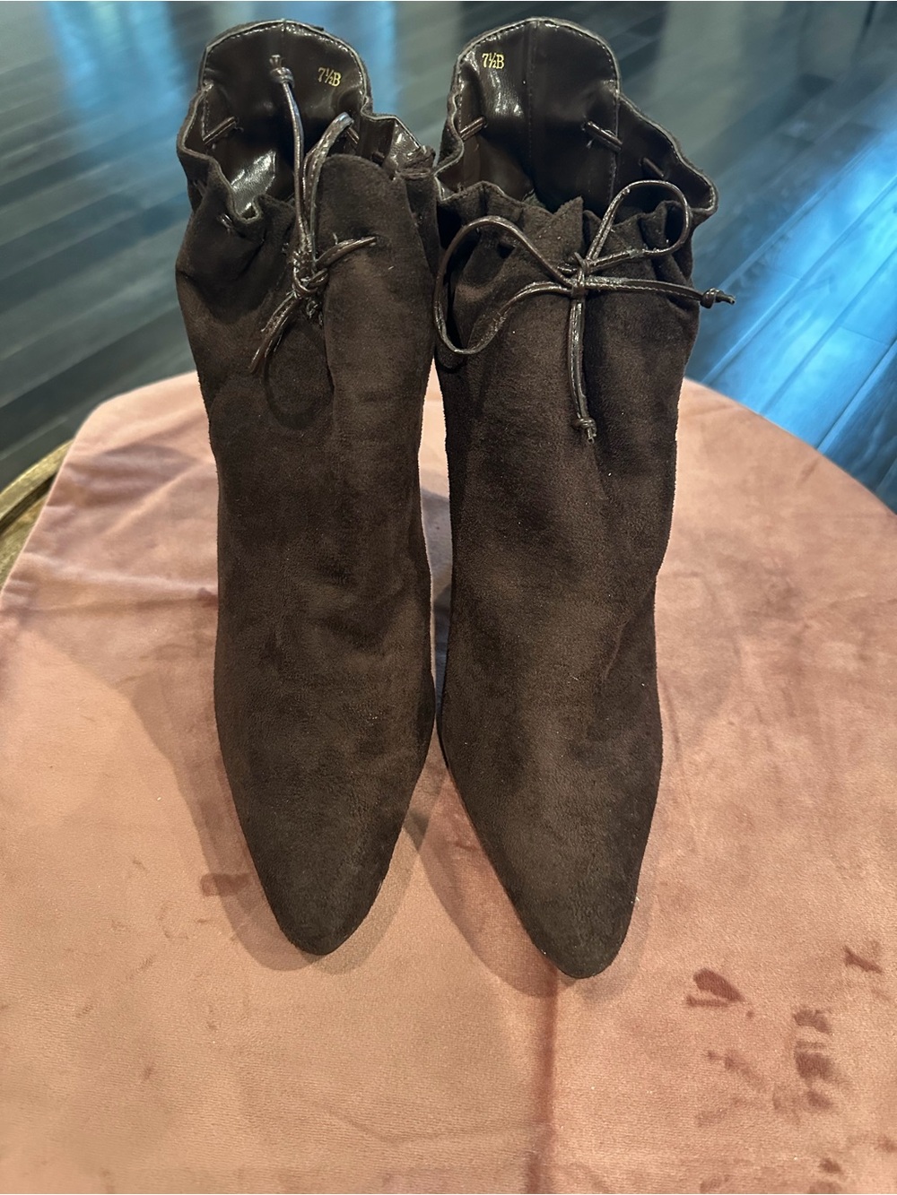 Women’s Brown Suede Pointed Toe Ankle Boots